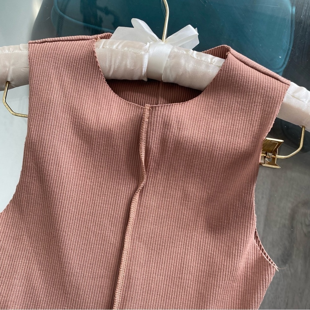 NAKED WARDROBE TAN RIBBED MIDI DRESS - Picture 9 of 12